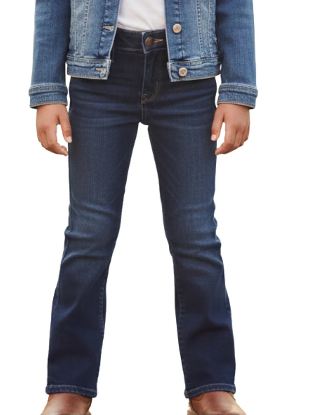Abercrombie Kids Girls Size 5/6 Long Bootcut Dark Wash Jeans Boot Leg Denim